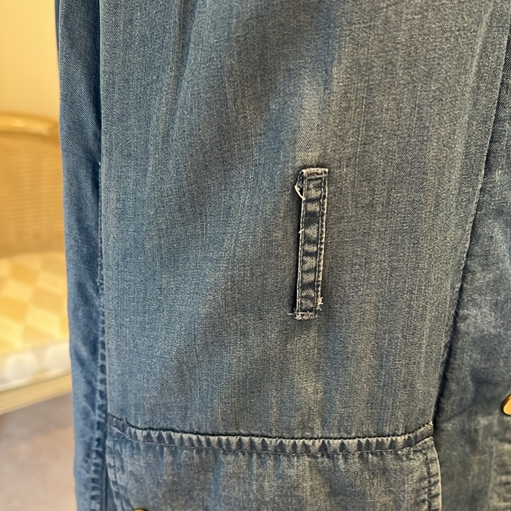 Michael Kors Blue Denim Look Vest with Pockets and Inner Zipper - Picture 4 of 9